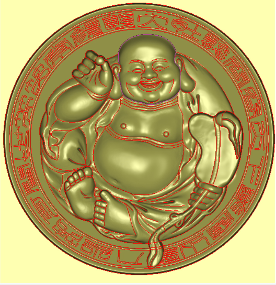 爆款弥勒佛招财如意牌精雕JDP文件-带吉祥语圆形牌子图/木雕吊牌挂牌雕刻素材/佛系文创礼物定制