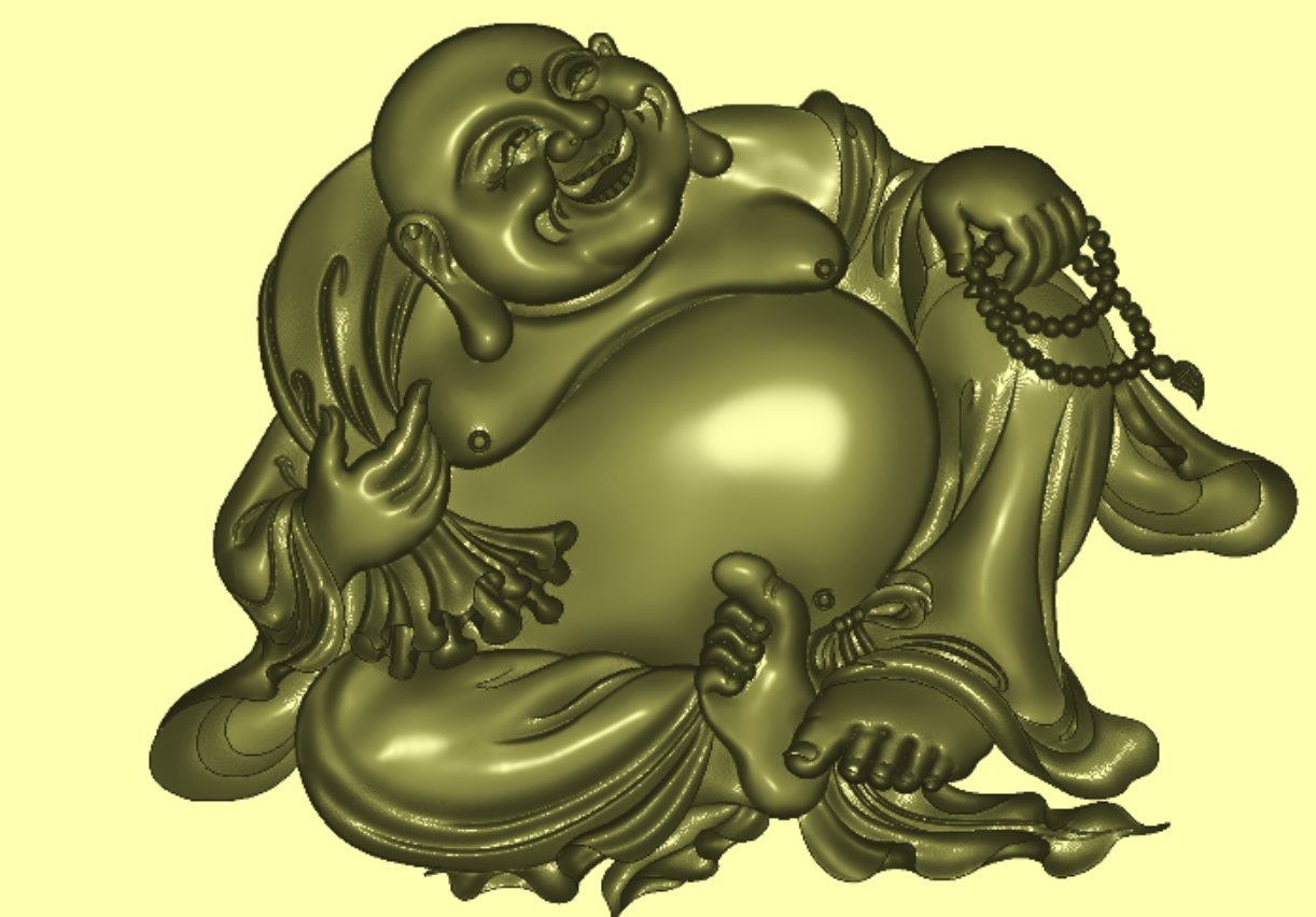 弥勒佛大肚笑佛精雕JDP文件-木雕摆件挂件定制素材/手持念珠福佛雕刻图案/3D立体浮雕建模源文件