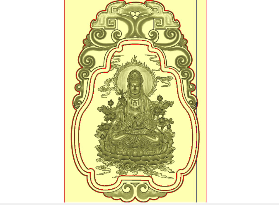 双版本莲花观音精雕JDP文件-手持净瓶观音吊牌吊坠木雕图/佛像挂牌雕刻素材/传统佛造像3D浮雕​